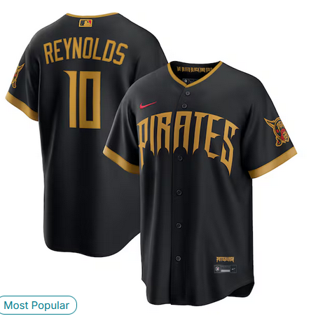 Men Pittsburgh Pirates #10 Bryan Reynolds black MLB Nike 2026 City Connect Jersey->cincinnati reds->MLB Jersey